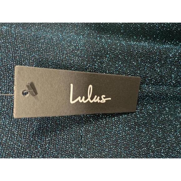 Lulus Destined to Dance Shiny Teal Blue Ruffled Bodycon Mini Dress - XS NWT - Picture 5 of 9